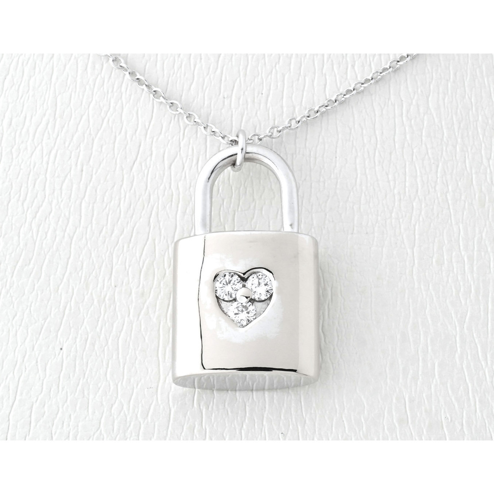 Tiffany Lock Necklace White Gold Diamond